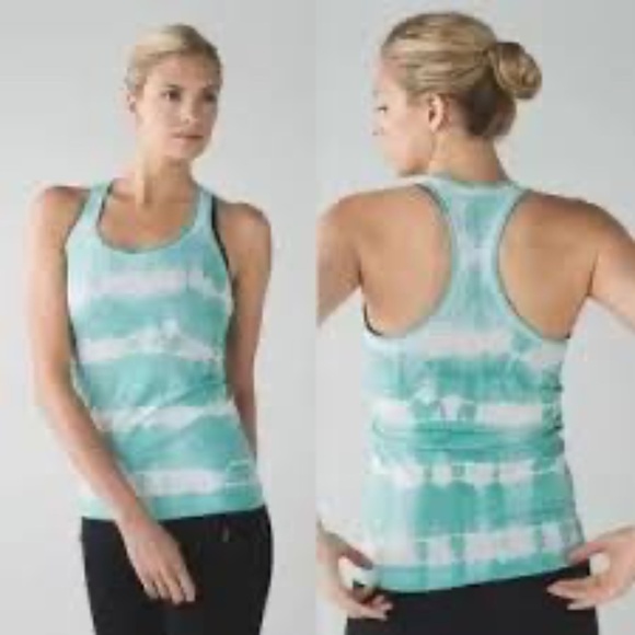 lululemon athletica Tops - Lululemon Swiftly Tech Racerback Heathered Tranquil Blue Women's Size 6